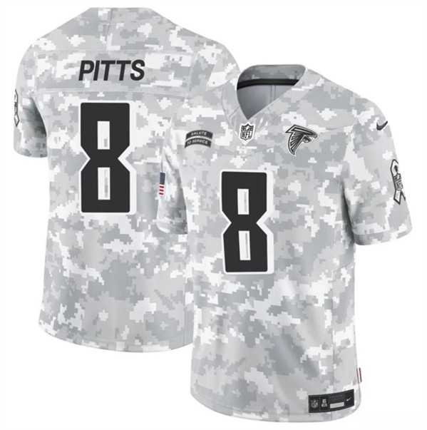 Men%27s Atlanta Falcons #8 Kyle Pitts 2024 F.U.S.E. Arctic Camo Salute to Service Limited Stitched Jersey Dzhi